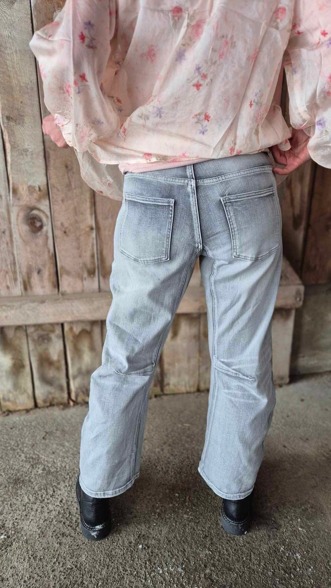 DAFNIE Baggy Jeans Grey Denim