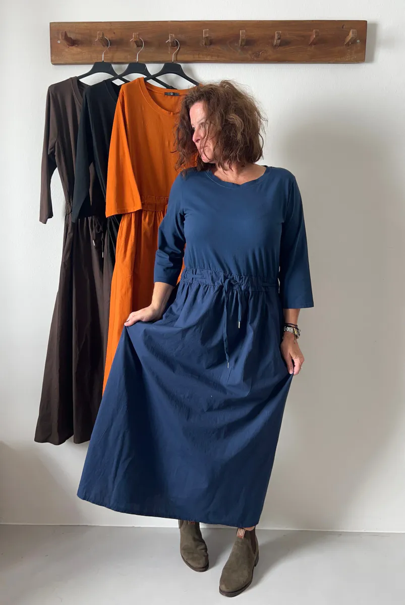 MORRIS Bomullskjole Navy 