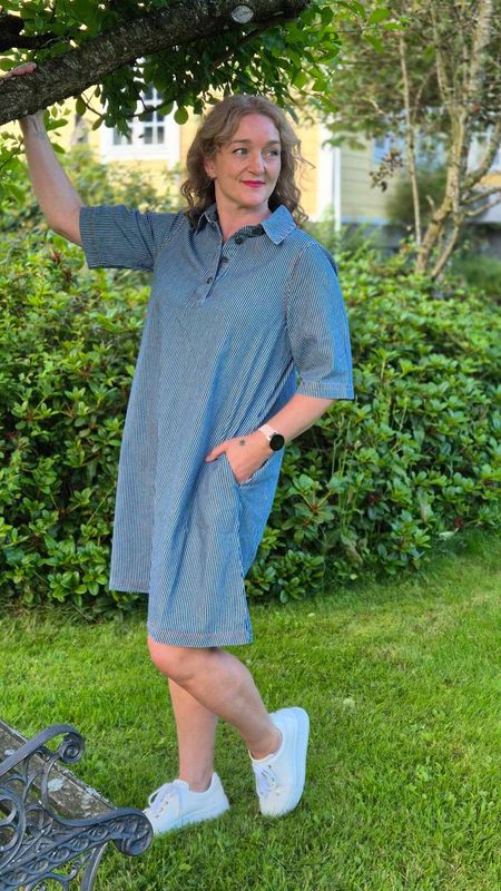 AYNA Kjole Blue/White Stripe