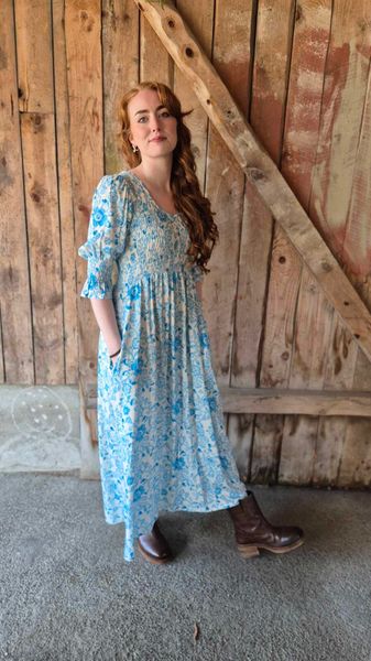 Hovedbilde MARIT Smock Lang Kjole Turkis