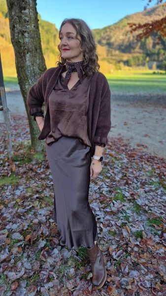 Hovedbilde GLAMMY Langt Skjørt Espresso