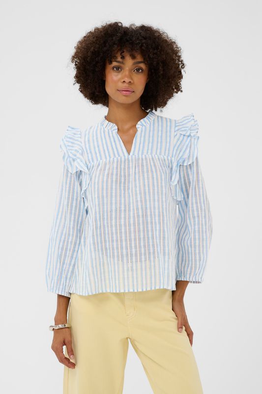HENA Shadia Blouse Blue/White