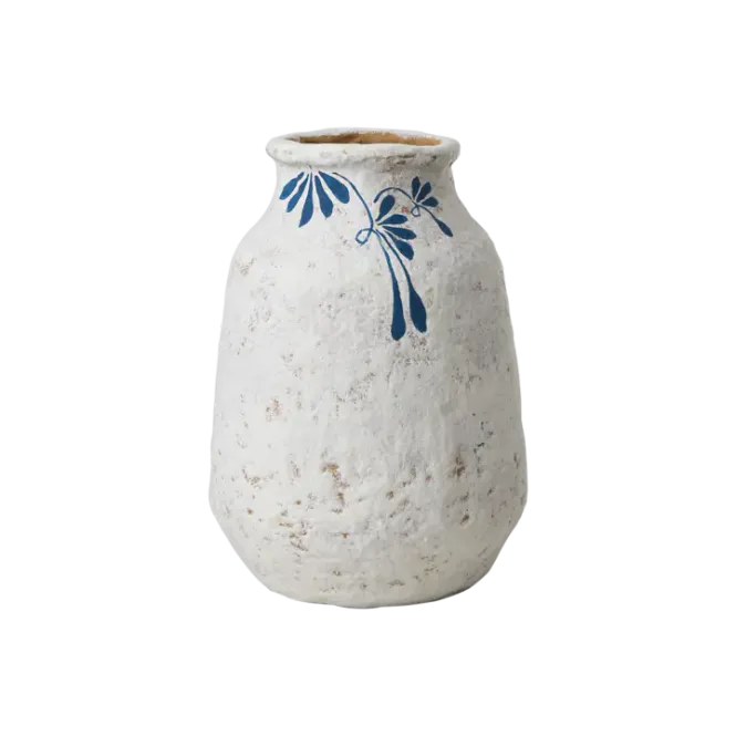 Hovedbilde VASE Angus Elfenben/Blå