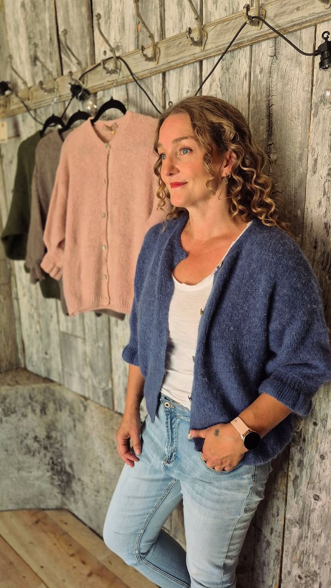 JULIANA Cardigan Jeansblå