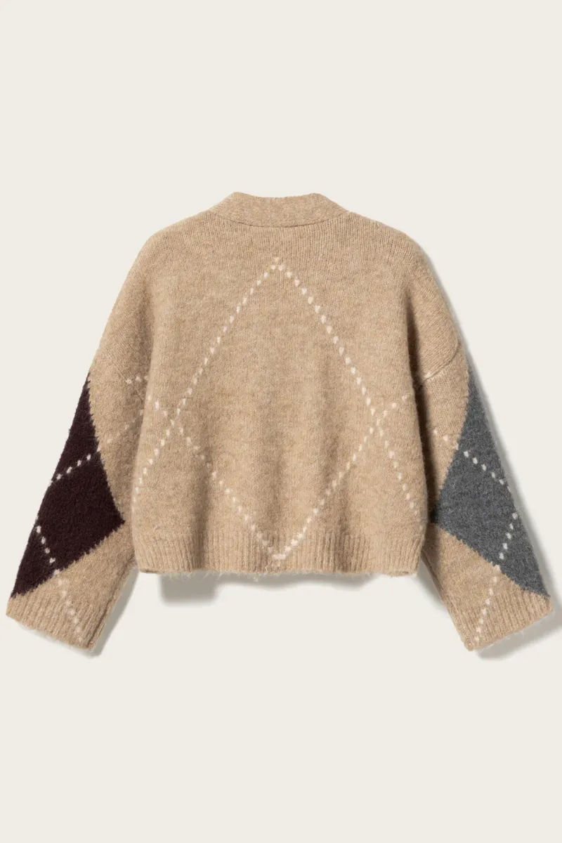  LAIANA Strikket Cardigan Sand Melange