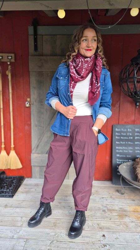 DAVINA Barrel  Bukse Plum