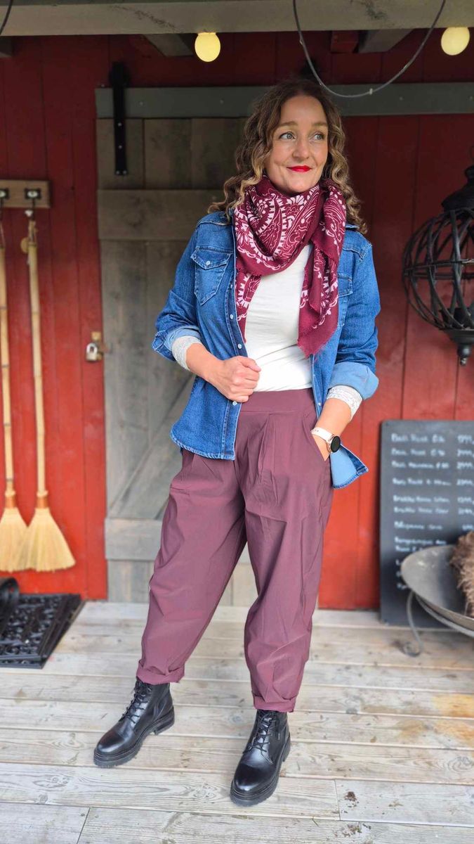 DAVINA Barrel  Bukse Plum