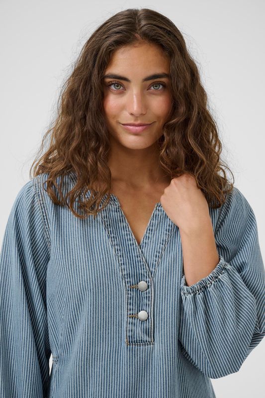 AYNA Kjole 3/4 Sleeve Blue/White Stripe