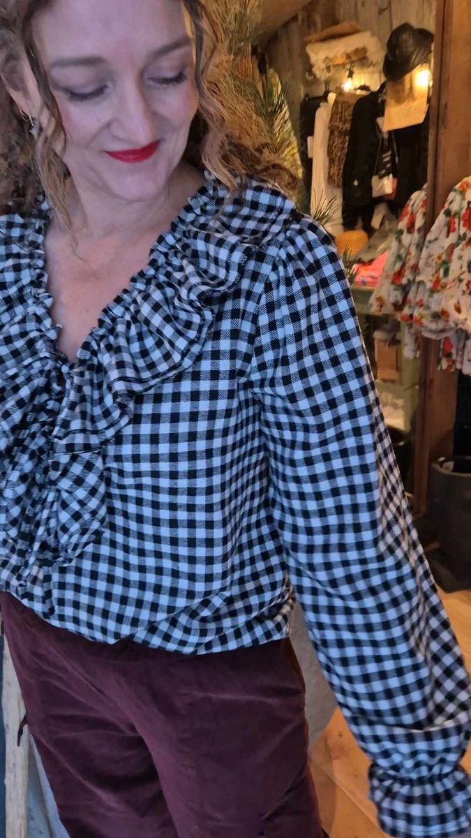 CHECK Bluse Smårutete Sjakkmønster 