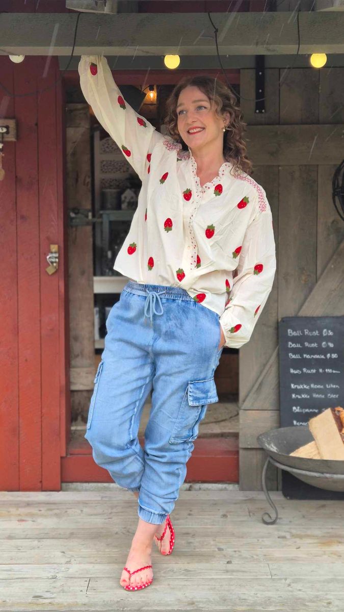  BOHEME Bluse Jordbær Broderi