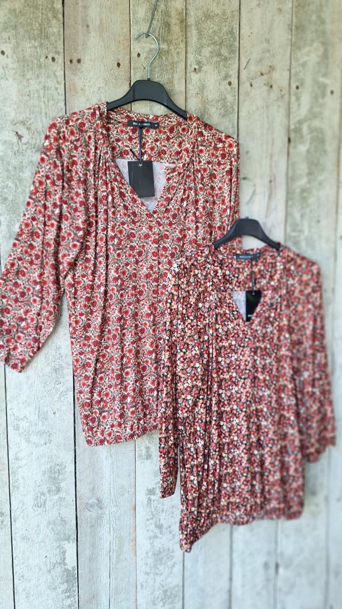 ANNE Bluse Flowermix Rød
