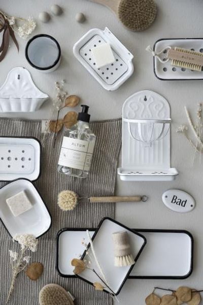 Hovedbilde SÅPESKÅL Emalje Hvit m Skål