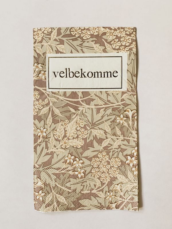 SERVIETT Velbekomme Mønstret Brun/Beige