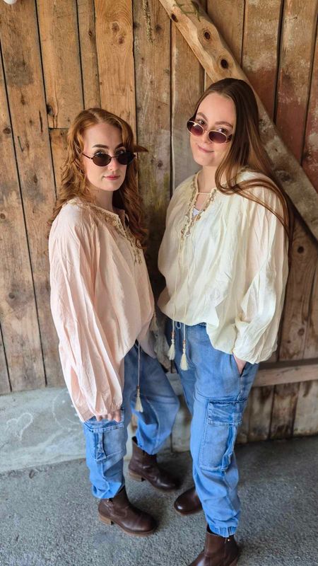  BOHO Bluse Rosa