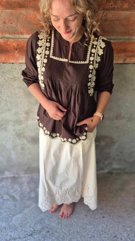 VIBA Bluse Coffee Bean