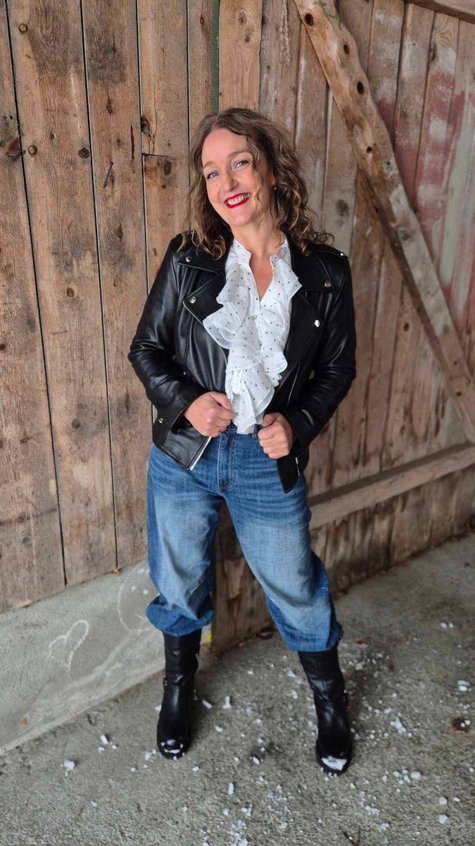 FRIDA Bluse White m Black Dot