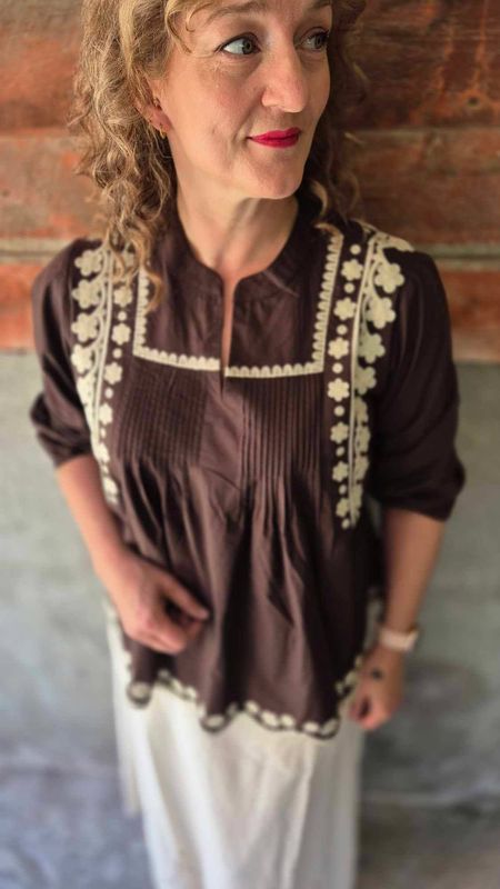 VIBA Bluse Coffee Bean