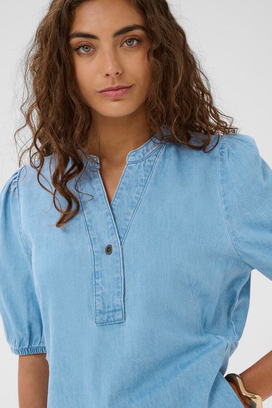 BERTELINE Arpa Kjole Light Blue Wash