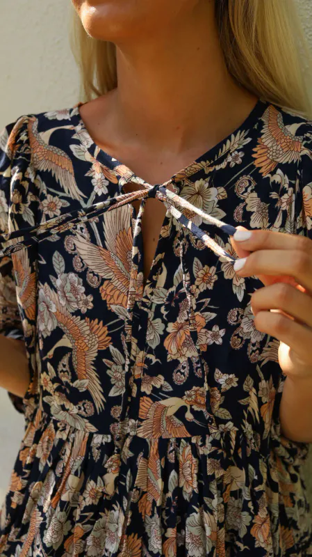 STOKKROSE Midi Sommerkjole Svart 