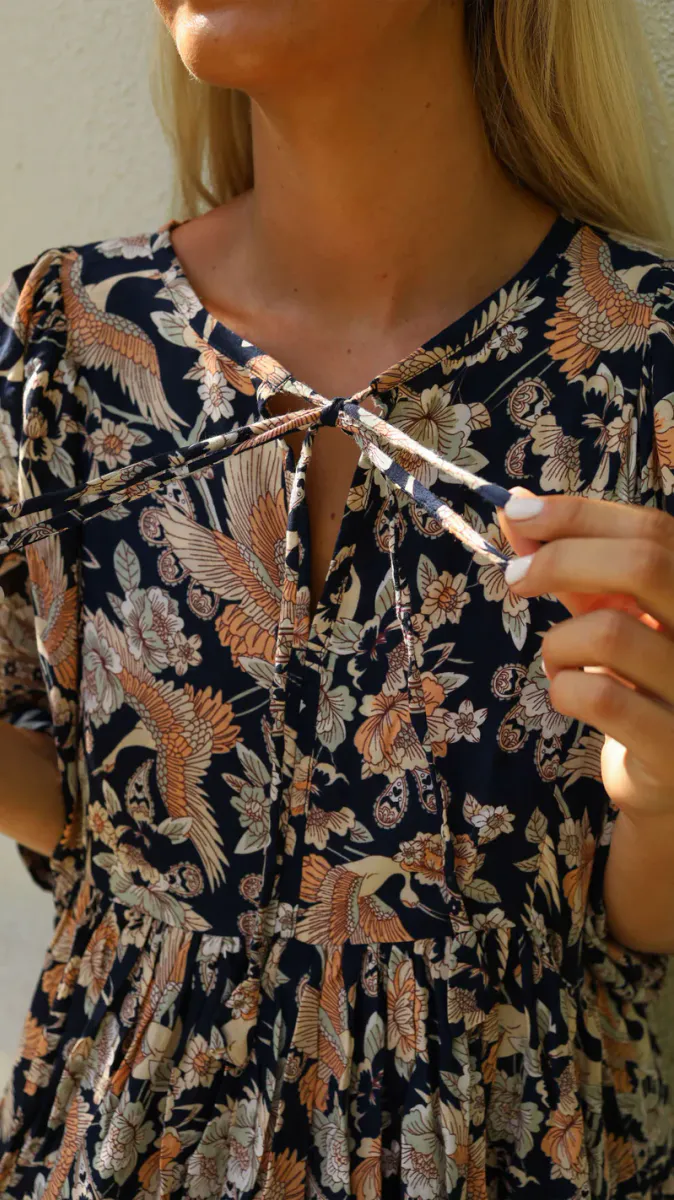 STOKKROSE Midi Sommerkjole Svart 