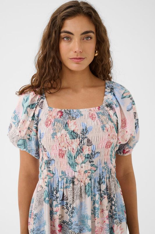LOTUS Greece Smock Kjole Whitecap/Blue 