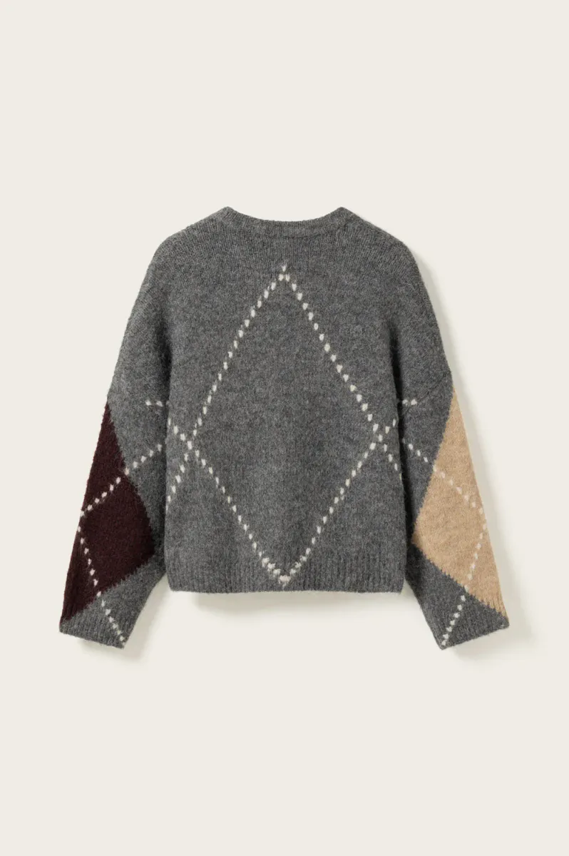  LAI Strikket Genser Medium Grey Melange