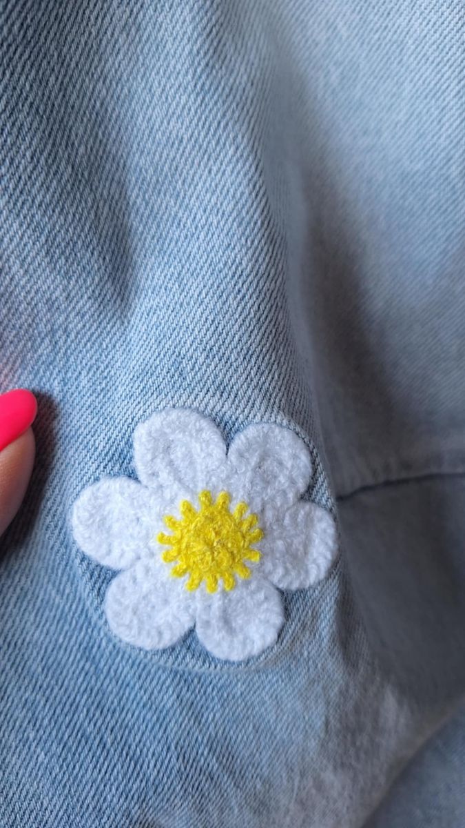 ELIDA Denim Jeans m Blomster