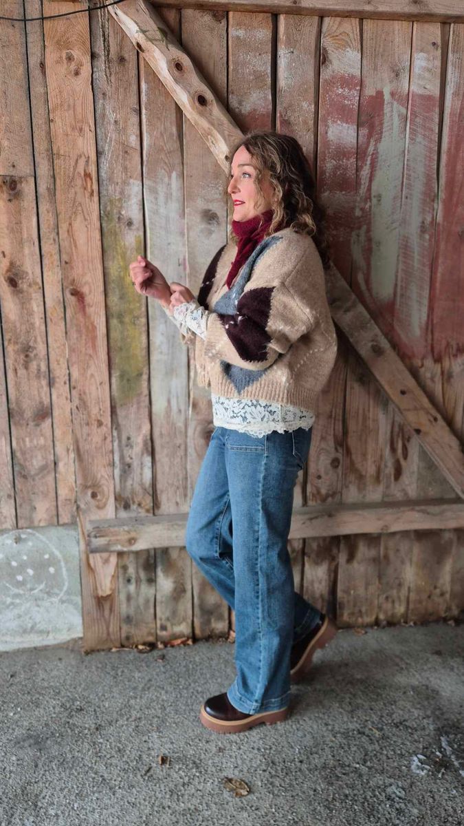  LAIANA Strikket Cardigan Sand Melange