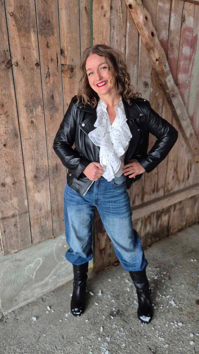 FRIDA Bluse White m Black Dot