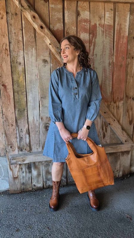 AYNA Kjole 3/4 Sleeve Blue/White Stripe