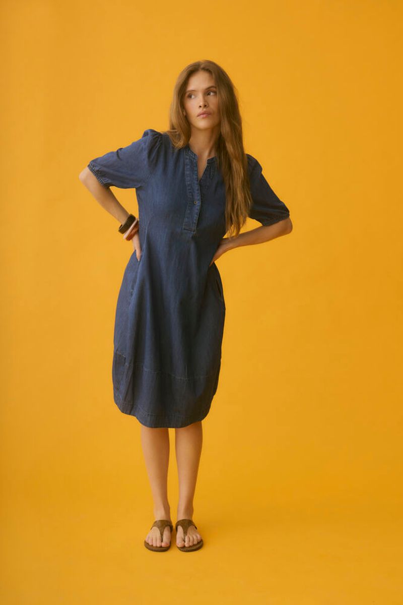 BERTELINE Arpa SS Kjole Dark Blue Wash