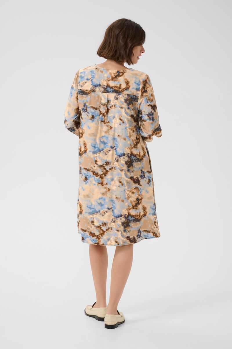 HIZZY Kjole Brown/Blue Splash