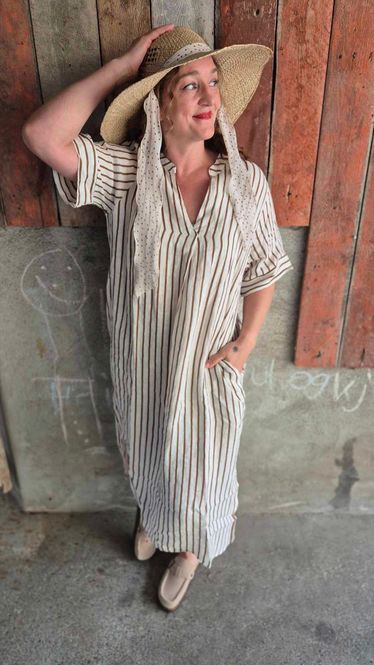 Hovedbilde MELINA Linkjole Long Stripe Camel