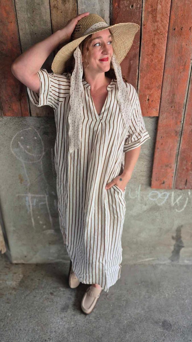MELINA Linkjole Long Stripe Camel