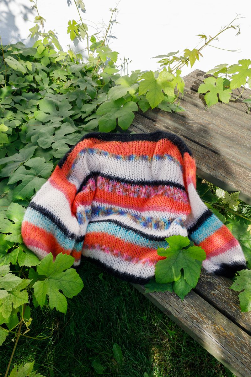 ADRIA Strikket Genser Orange Mix