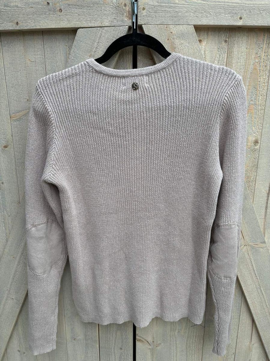 TESSA Strikket Bestefarstrøye Beige
