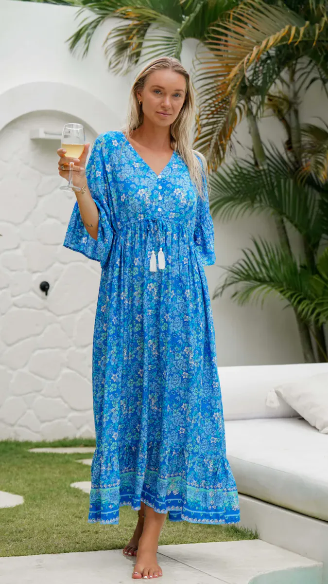 GEORGINE Maxikjole Blå 