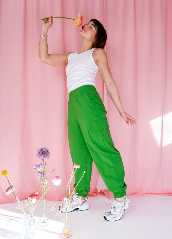 DAVINA Cargo Bukse Apple Green 