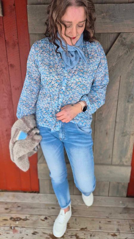CECILIE Bluse Flowermix Blue