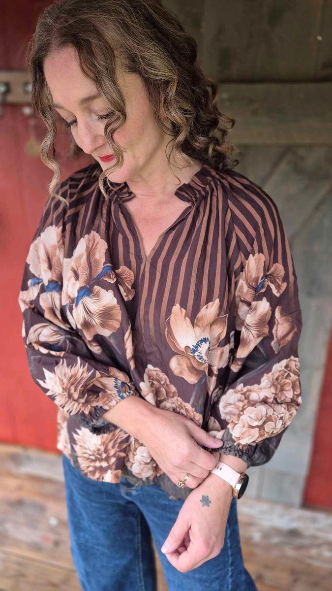 OCTAVIA Bluse Marron